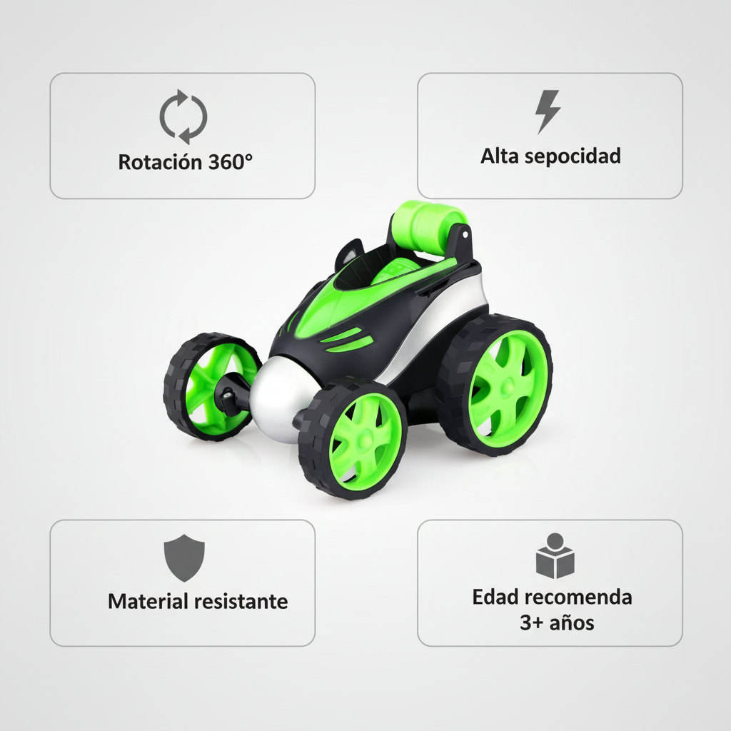Coche teledirigido acrobático - Infografía de características