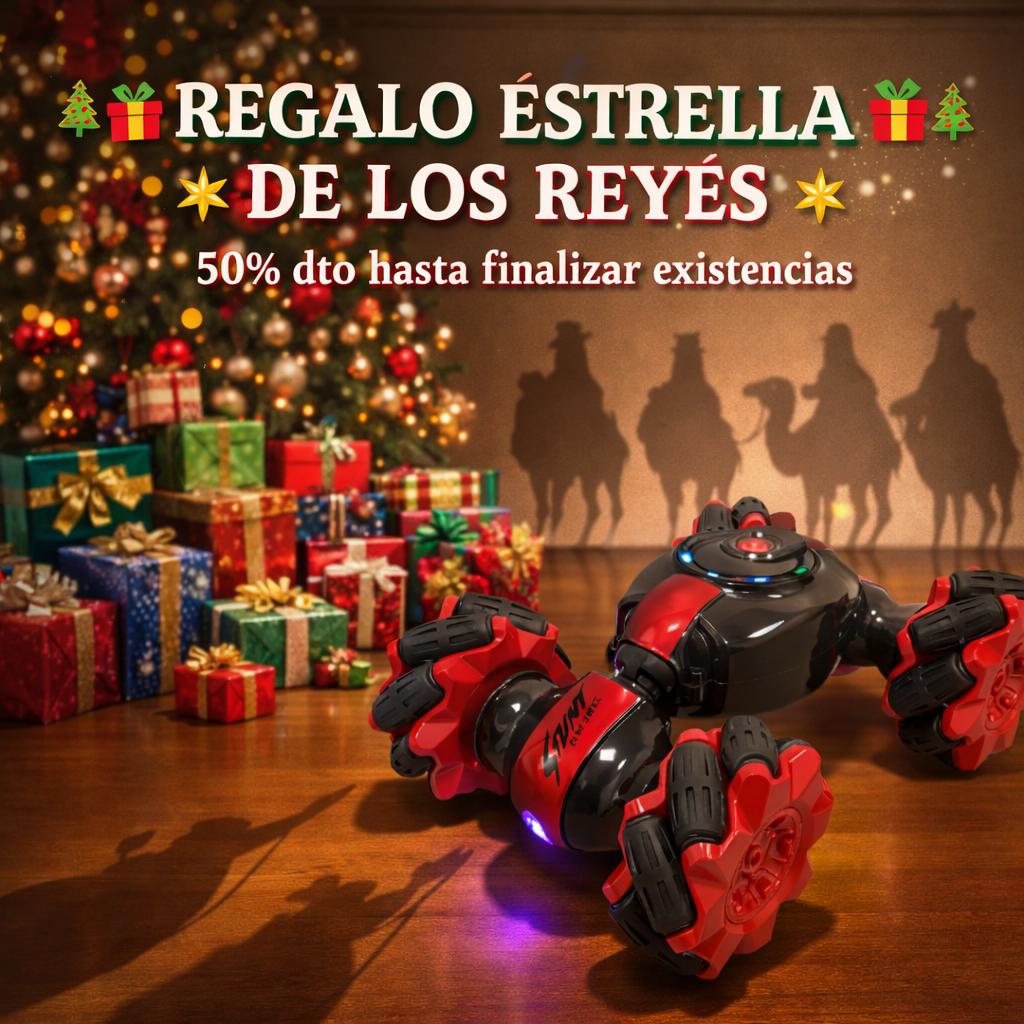 REGALO ESTRELLA DE LOS REYES MAGOS, FONDO NAVIDEÑO CON LA SOMBRE DE LOS REYES PASTORES CAMELLOS Y UN ARBOL DE NAVIDAD LLENO DE REGALOS