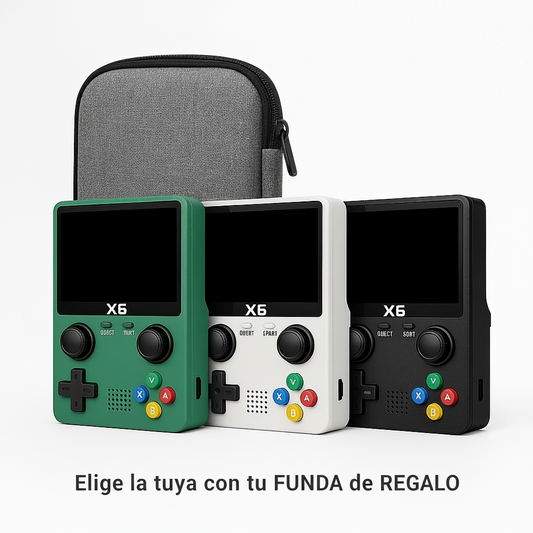 GameMemories X6™ – Consola Retro + Funda Protectora