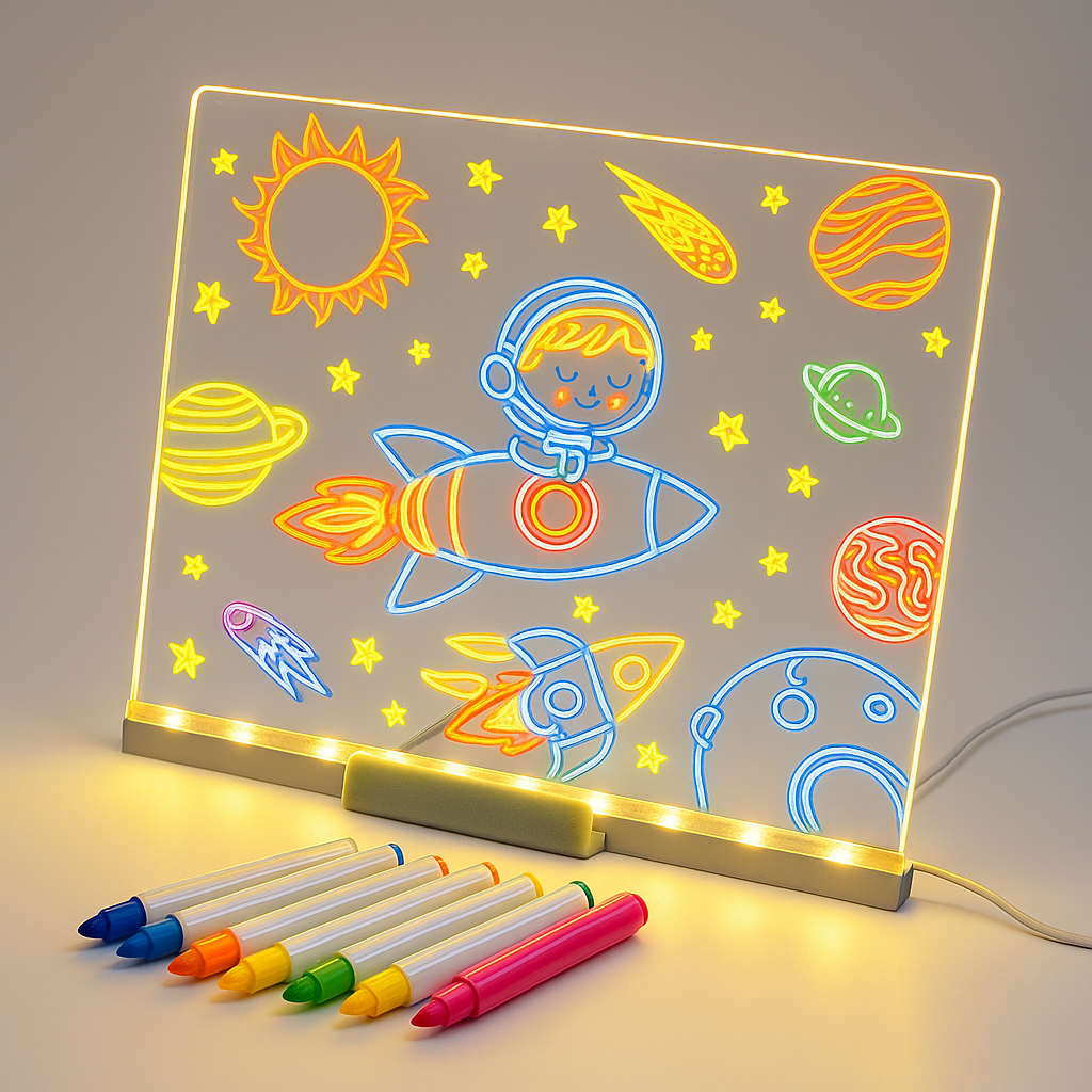Pizarra LED Creativa™ – Dibuja, Ilumina y Borra Sin Parar
