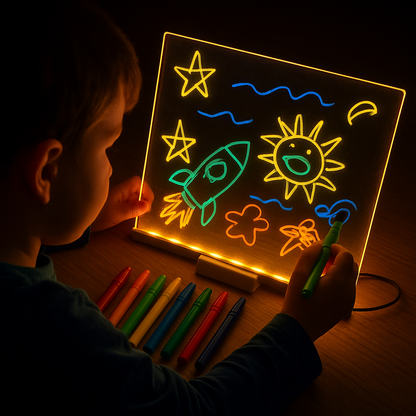 Pizarra LED Creativa™ – Dibuja, Ilumina y Borra Sin Parar